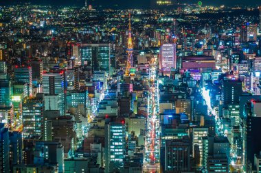 Nagoya gece görüşü (Gökyüzü Güvertesi 'nden)