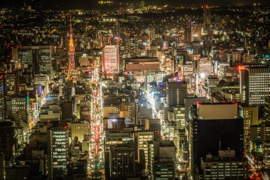 Nagoya gece görüşü (Gökyüzü Güvertesi 'nden)