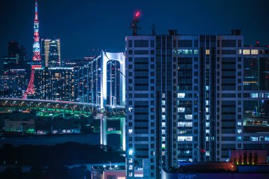 Tokyo 'nun Odaiba, Tokyo' dan gece görüşü