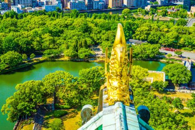 Osaka Kalesi 'nin kale kulesinden manzara