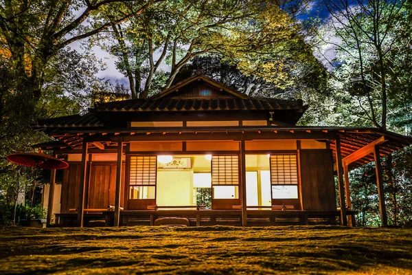 Старые Дома Японии Ночи — стоковое фото