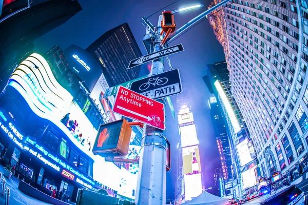 Nachtansicht Des New Yorker Times Square Timessquare — Stockfoto