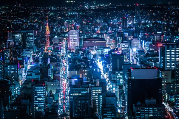 Nagoya Nachtansicht Von Der Himmelspromenade — Stockfoto