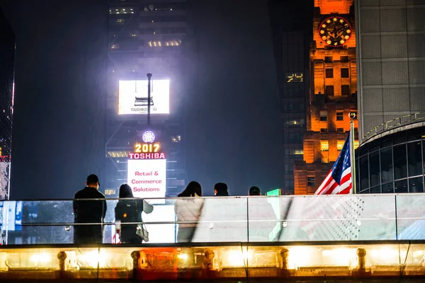 Nachtzicht Het New York Times Square Timessquare — Stockfoto