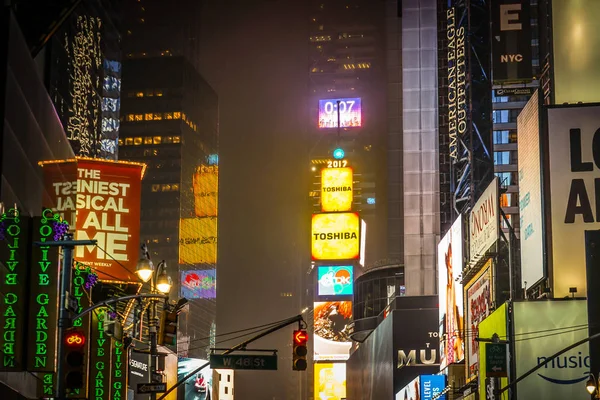 纽约时代广场的夜景 时代广场 — 图库照片
