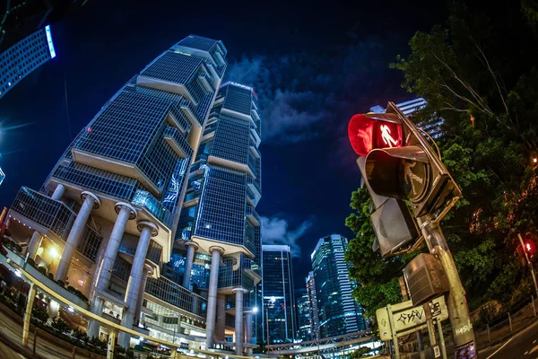 Dos Arranha Céus Região Administrativa Especial Hong Kong Vista Noturna — Fotografia de Stock