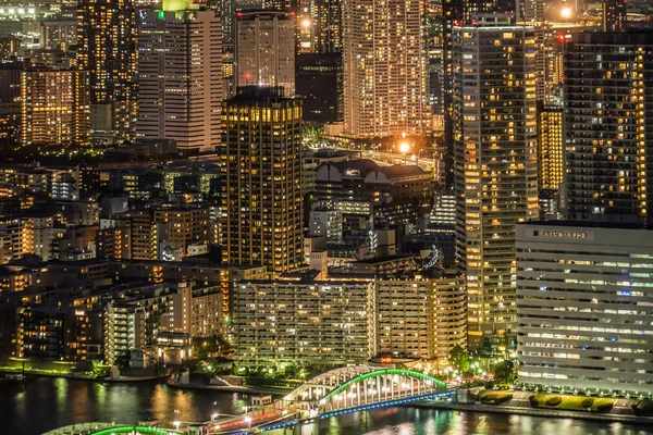 Vista Nocturna Tokio Desde Caretta Shiodome —  Fotos de Stock