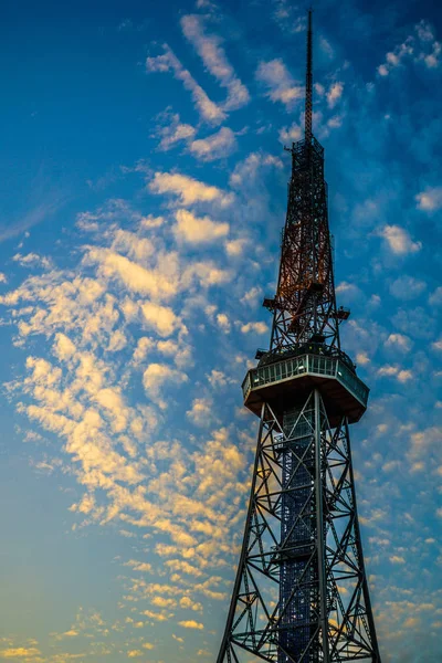 Wieża Telewizyjna Nagoya Zachód Słońca — Zdjęcie stockowe
