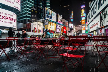 New York Times Meydanı 'nın gece manzarası (Timessquare)