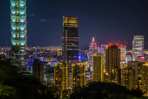 Taipei Nacht Uitzicht Vanaf Xiangshan Taipei — Stockfoto