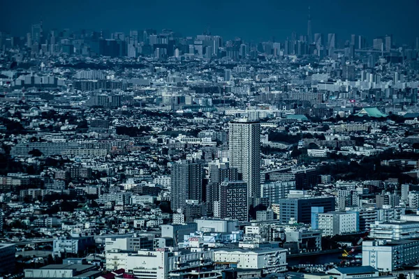 Yokohama Şehir Kulesi Nden Görünen Şehir Manzarası — Stok fotoğraf
