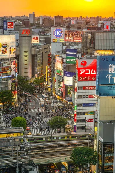 Shibuya Cramble Kreuzung Sichtbar Von Shibuya Hikarie — Stockfoto