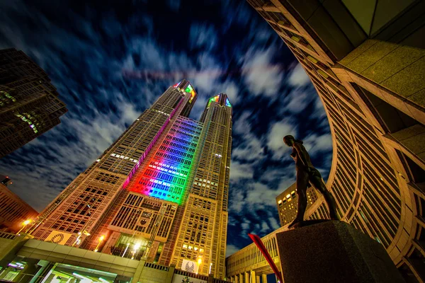Tokio Metropolregierungen Olympische Und Paralympische Farbe Leuchtet — Stockfoto