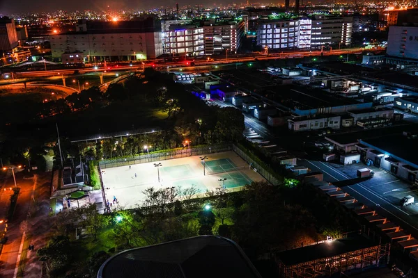 Nacht Tennisbanen Beeld — Stockfoto