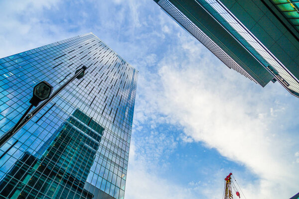 Shibuya of high-rise buildings and sky