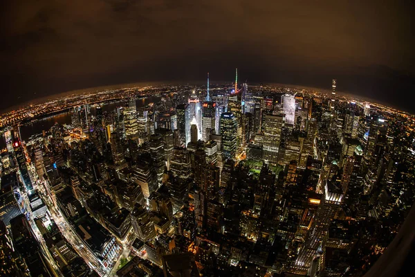 从帝国大厦看得见的纽约夜景 — 图库照片