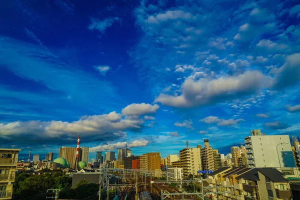 Cielo Della Città Yokohama Caduta — Foto Stock