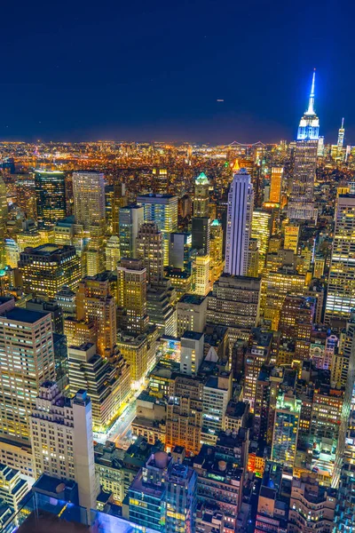 Vista Noturna Baixa Vista Topo Rock Rockefeller Center Observation Deck — Fotografia de Stock