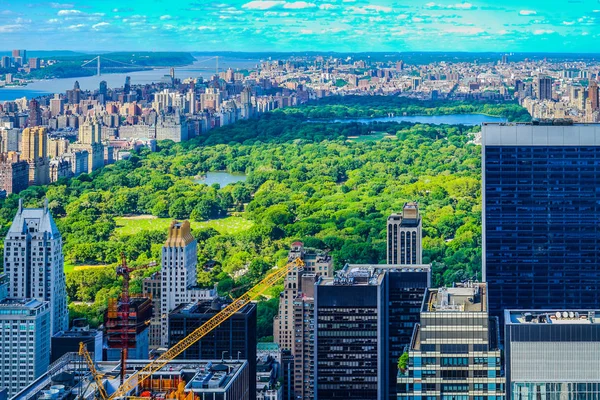 Θέα Από Rockefeller Center Κορυφή Του Βράχου Central Park — Φωτογραφία Αρχείου