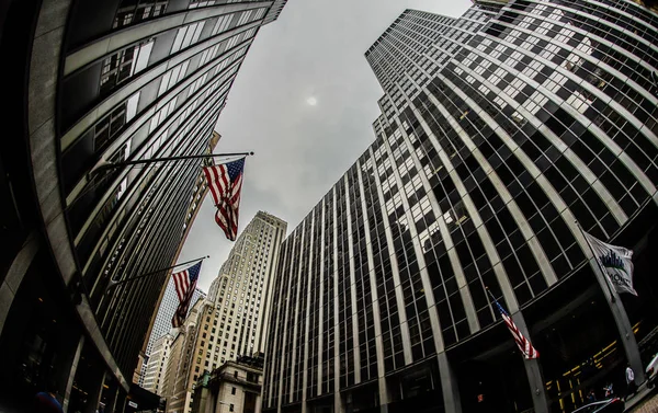 New York Wall Street Stars Stripes — Stok fotoğraf