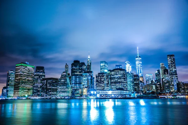 Nova Iorque Manhattan Vista Noturna — Fotografia de Stock