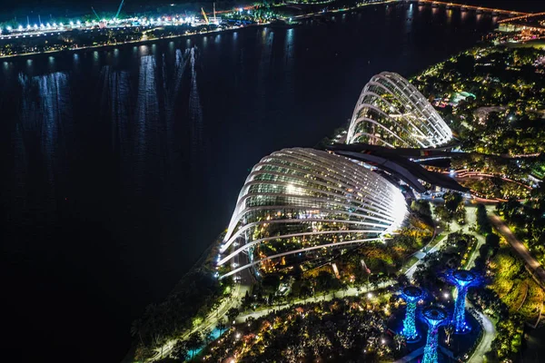 Marina Bay Sands Nattutsikt Från Observatoriet Singapore — Stockfoto