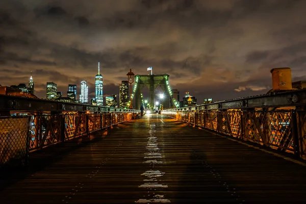 Brooklyn Híd Éjszakája — Stock Fotó