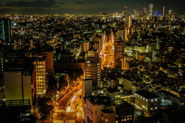 Tóquio Vista Noturna Partir Bunkyo Civic Center — Fotografia de Stock