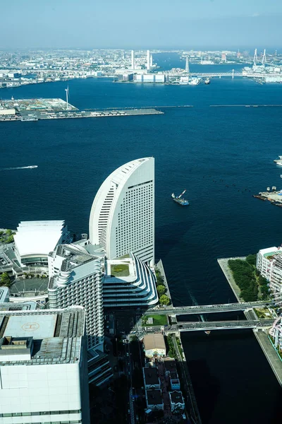 Utsikt Från Landmark Tower Yokohamas Hamn — Stockfoto