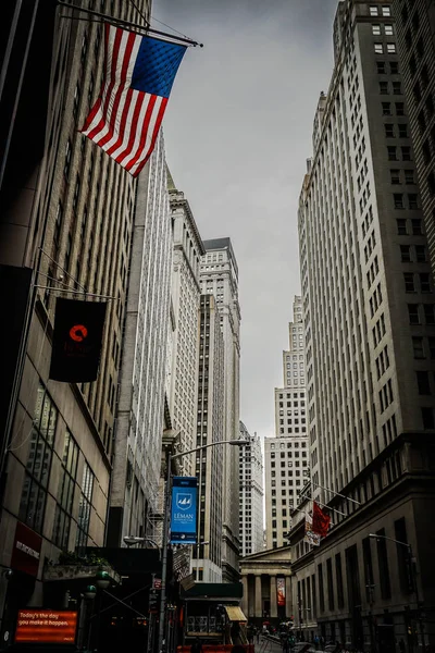 New York Wall Street Stelle Strisce — Foto Stock