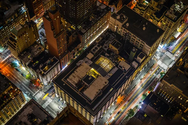 New York Night View Sett Utifrån Empire State Building — Stockfoto