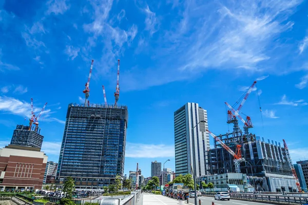 Bill Minato Mirai Městská Krajina Výstavbě — Stock fotografie