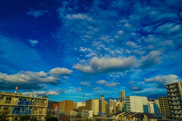 Sky Yokohama Stad Och Falla — Stockfoto