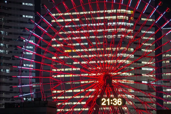 Night Cosmo Clock Image Yokohama — Φωτογραφία Αρχείου