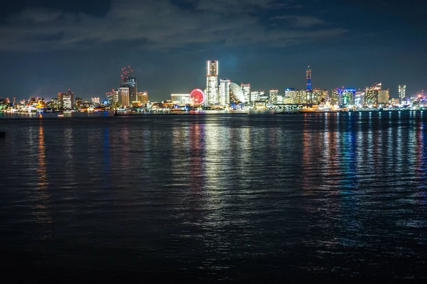 Yokhama Minato Mirai Night View Time Whole Light — стоковое фото