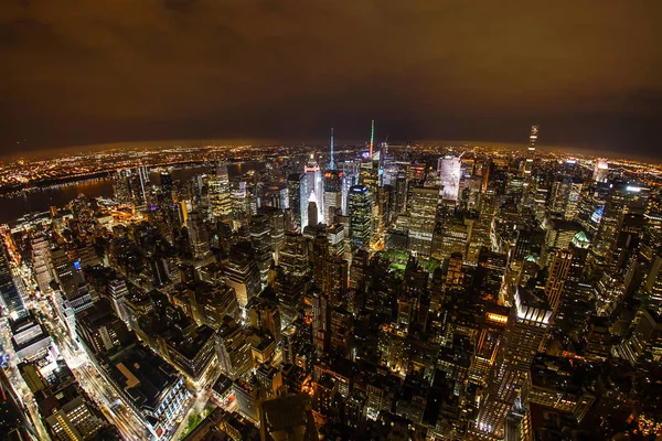 Widok Nocy Nowym Jorku Widoczny Empire State Building — Zdjęcie stockowe