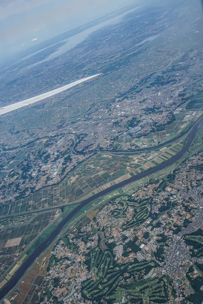 Vista Desde Avión Chiba — Foto de Stock