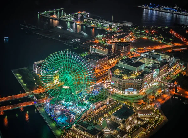 Yokohama Şehir Kulesi Nden Gece Görüşü — Stok fotoğraf