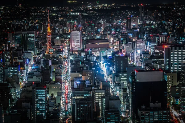 Vista Nocturna Nagoya Desde Sky Promenade — Foto de Stock