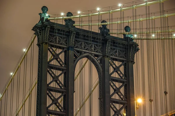 Natten Manhattan Bron — Stockfoto