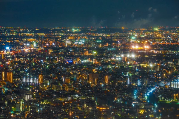 Vista Nocturna Tokio Vista Desde Plataforma Observación Del Edificio Del — Foto de Stock