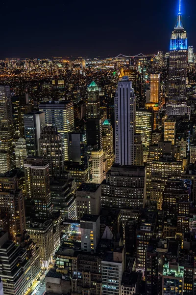 Vista Noturna Baixa Vista Topo Rock Rockefeller Center Observation Deck — Fotografia de Stock