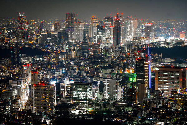 Shinjuku Building group of night view