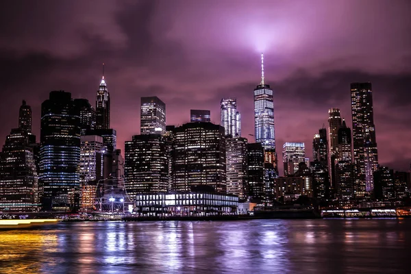 Nueva York Manhattan Vista Nocturna —  Fotos de Stock