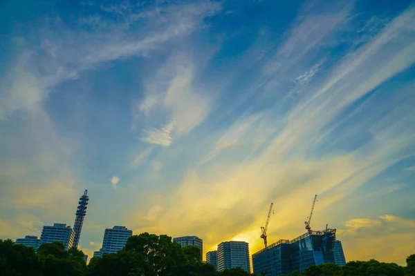 Dämmerhimmel Und Die Minato Mirai Der Gebäude Yokohama — Stockfoto