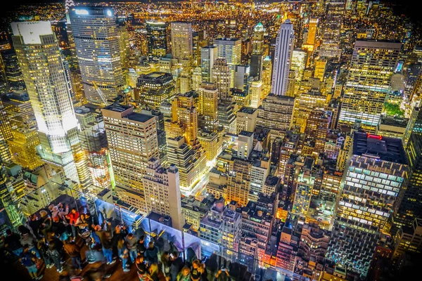 Rockefeller Merkezi Nsanların Gözlem Güvertesi Gece Görüşü — Stok fotoğraf