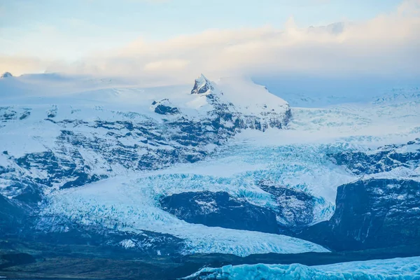Islândia Fjallsarlon Lago Neve Montanha — Fotografia de Stock