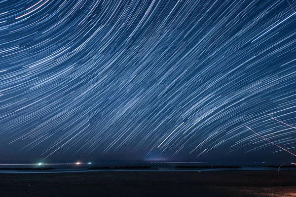120 Perc Csillag Röppálya Sendai Arahama Coast — Stock Fotó