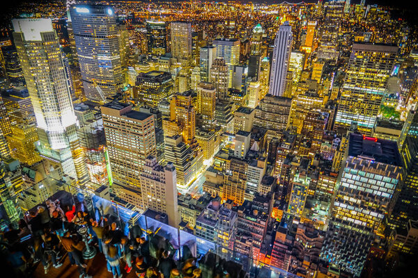 Rockefeller Center Observation Deck of the people and the night view