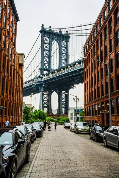 Manhattan Bridge Estados Unidos América Brooklyn — Fotografia de Stock